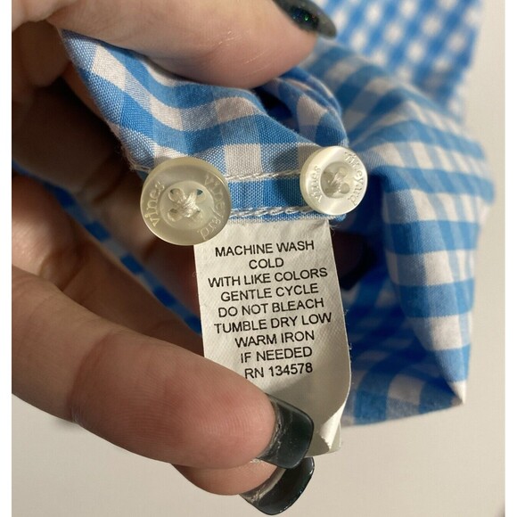 Vineyard Vines Men's Dress Shirt L Blue White Plaid Tucker Preppy College - Picture 10 of 15